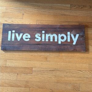 Live Simply Wooden Wall Decor - Brown and White